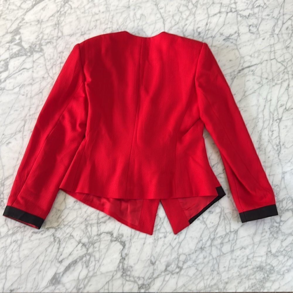 Vintage Blazer Womens Sz 6 Black Red Pointed Hem USA - Picture 9 of 9
